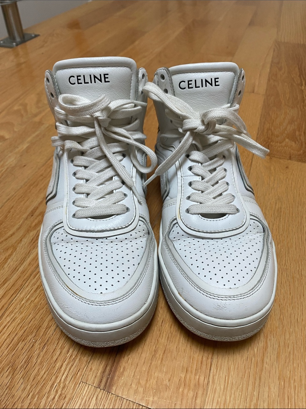 Céline Paris White High Top Sneakers Size 38